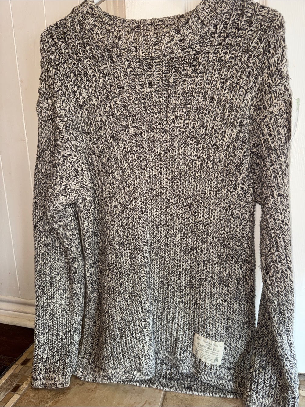 Abercrombie & Fitch The Big Sweater 90s Vintage Knit Adirondack Grey Medium